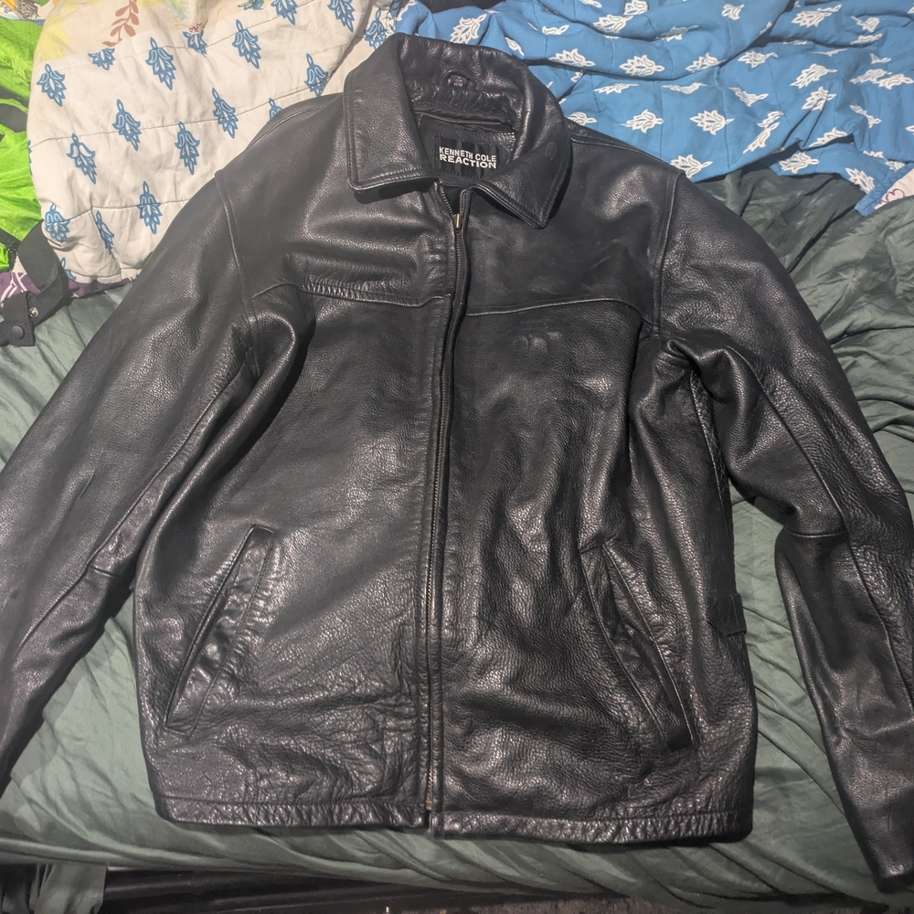 Kenneth Cole Black Leather Jacket for Men